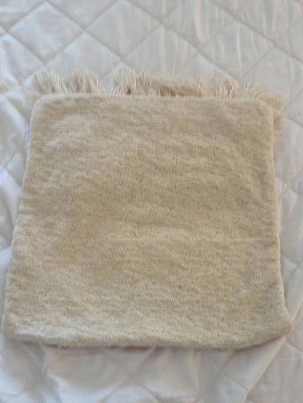 Anthropologie Pink And Cream Fringe & Textured Pink Accent Pillow